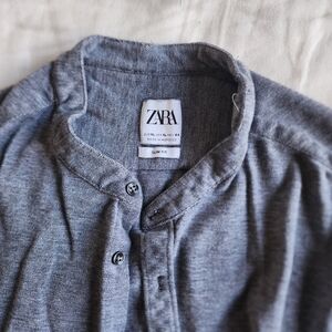 ZARA, Knit Button Shirt, Slim Fit, Long Sleeve